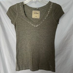 Abercrombie Sequin Short-Sleeve Top